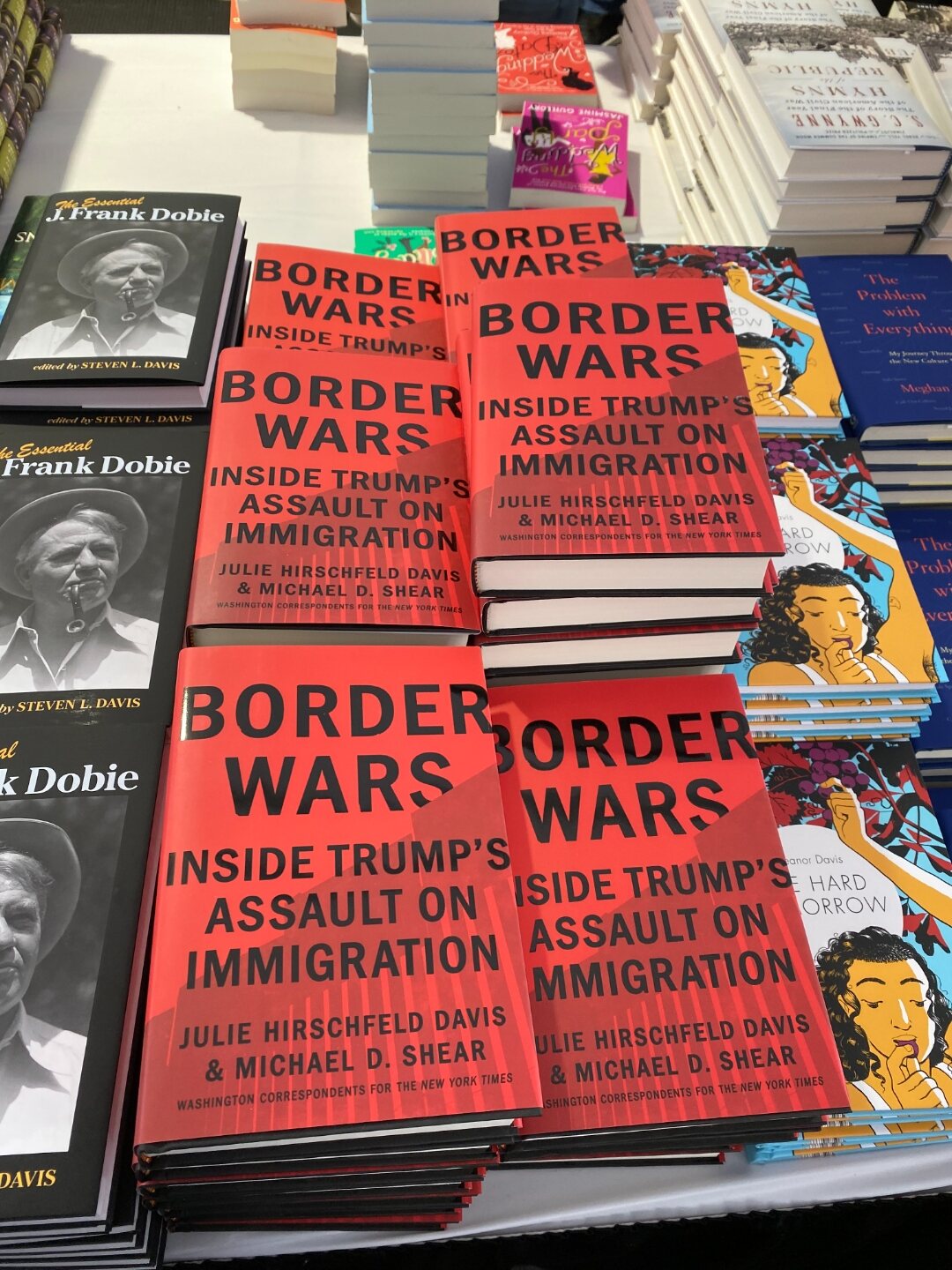 Copies of Border Wars displayed in a bookstore