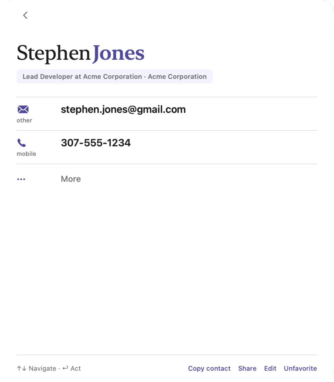 Deets Card in Bright Mode